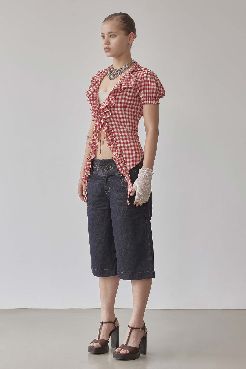 Cottage Open Blouse Red