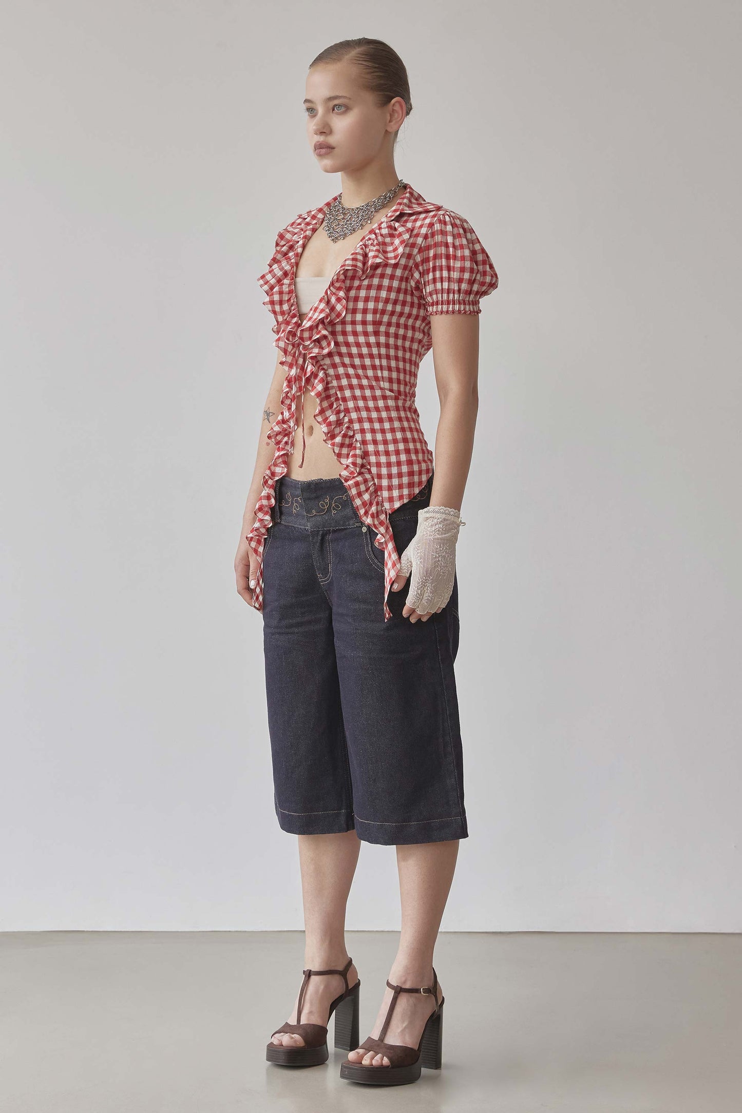 Cottage Open Blouse Red