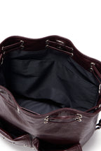 DEINET 5-WAY STUD POCKET MULTI BAG IN BURGUNDY