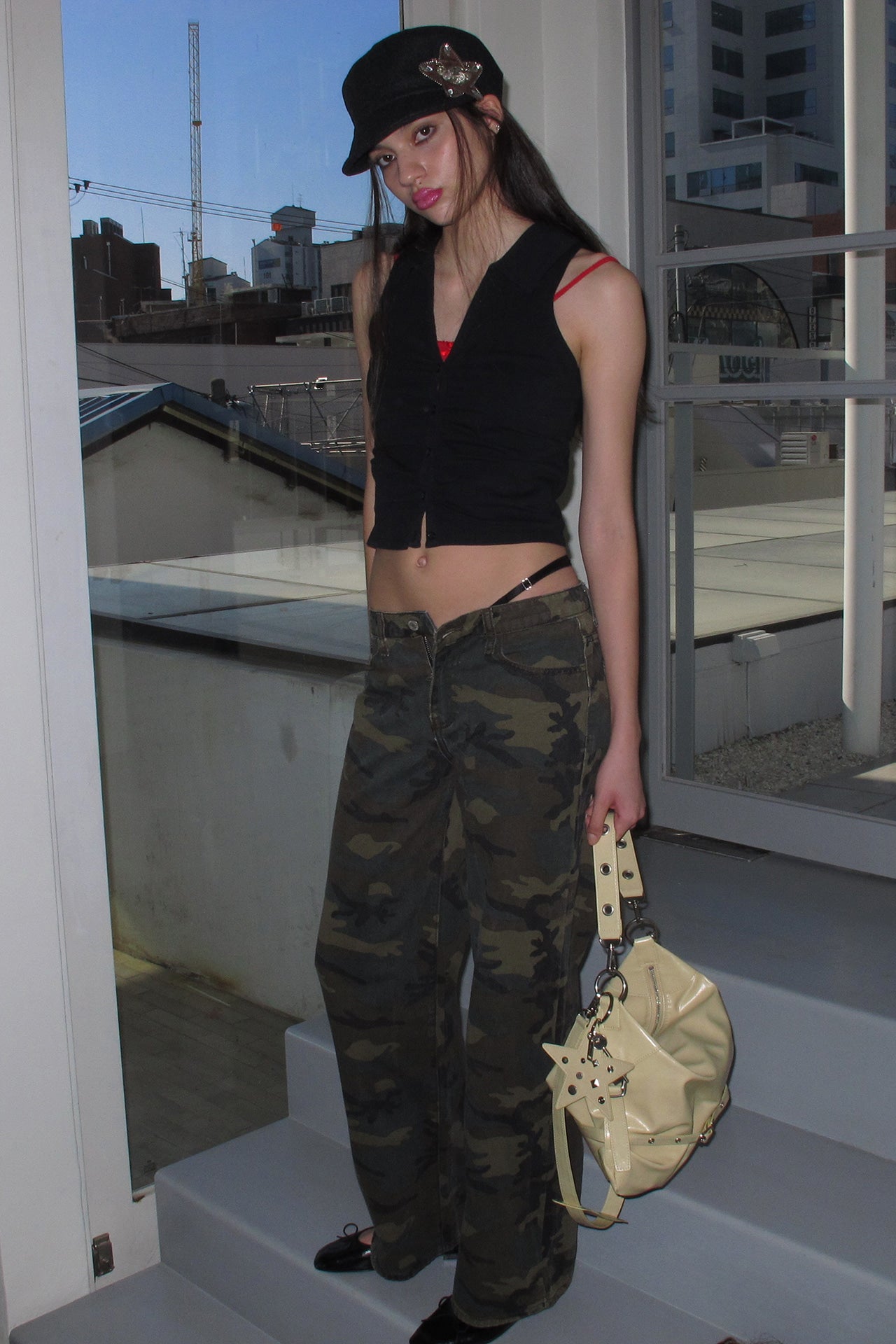 yeomim slouchy bag (lemonade) & keyring set