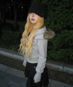 NASTY FANCY RUTHLESS FUR HOODED ZIP-UP (GRAY)