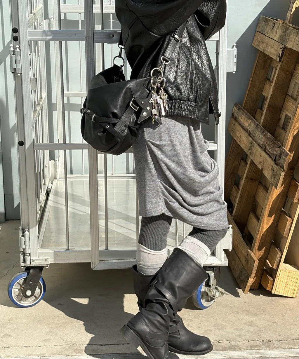 yeomim slouchy bag (black) & keyring set