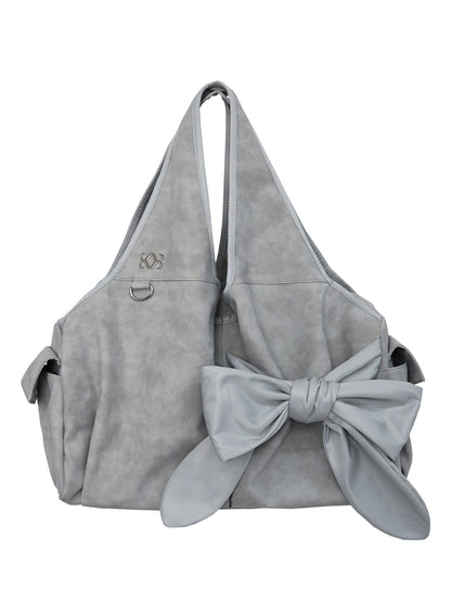 siweol Bow Shoulder Bag -  light grey