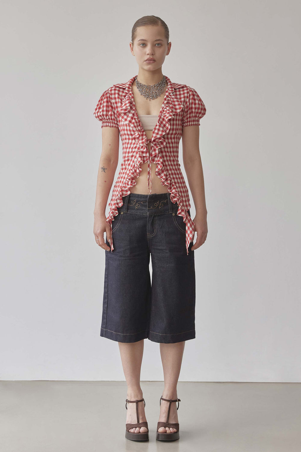 Cottage Open Blouse Red