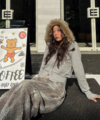 NASTY FANCY RUTHLESS FUR HOODED ZIP-UP (GRAY)