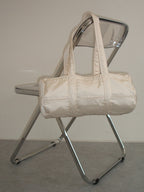 NANACREW MINI DUFFLE BAG - IVORY SATIN