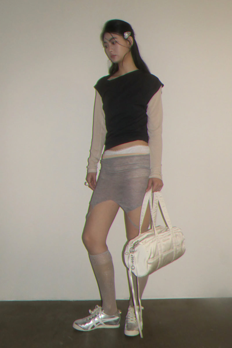 NANACREW MINI DUFFLE BAG - IVORY SATIN