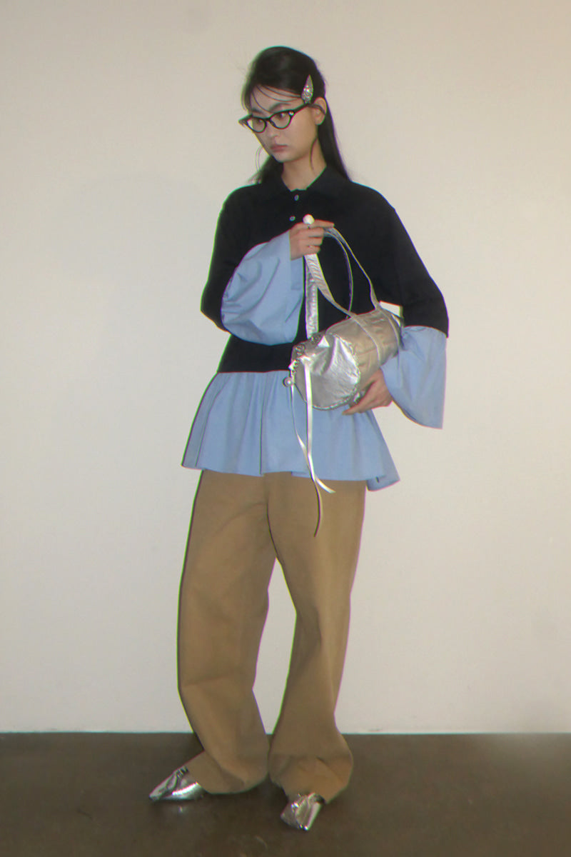 NANACREW MINI DUFFLE BAG - CRINKLE SILVER