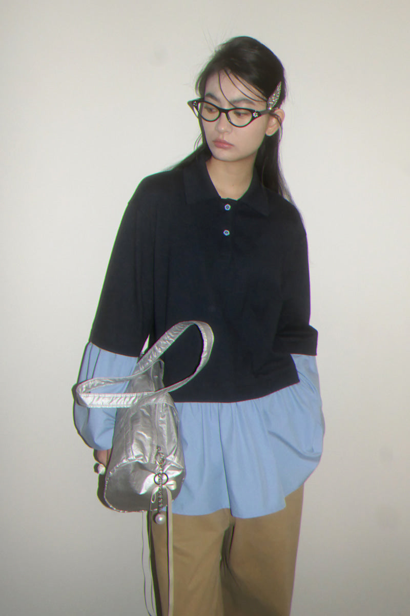 NANACREW MINI DUFFLE BAG - CRINKLE SILVER