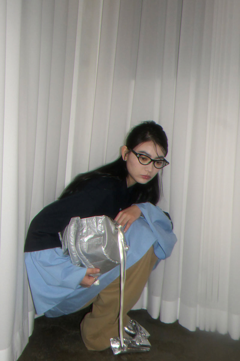 NANACREW MINI DUFFLE BAG - CRINKLE SILVER