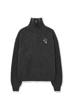 [PORTERNA] BUTTON HALF PULL-OVER SWEATER_CHACOAL