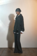 [PORTERNA] BUTTON HALF PULL-OVER SWEATER_CHACOAL