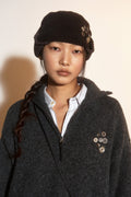 [PORTERNA] BUTTON HALF PULL-OVER SWEATER_CHACOAL