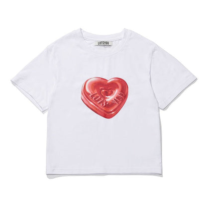 lotsyou The Friend Heart Candy Tee - 4colors