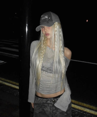 GILA ARCHIVE STAR WING SHEER LONG SLEEVE_GY