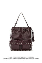 DEINET 5-WAY STUD POCKET MULTI BAG IN BURGUNDY