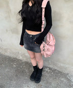 yeomim slouchy bag (pale pink) & keyring set