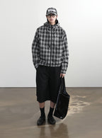 BADBLOOD Reversible Hoodie Windbreaker / Check Black