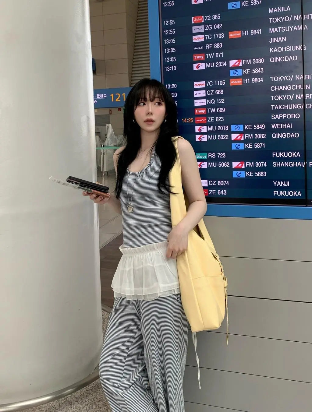 [韓國銷量破千][B-BASIC] Summer Stripe Halter Neck Top / 2colors