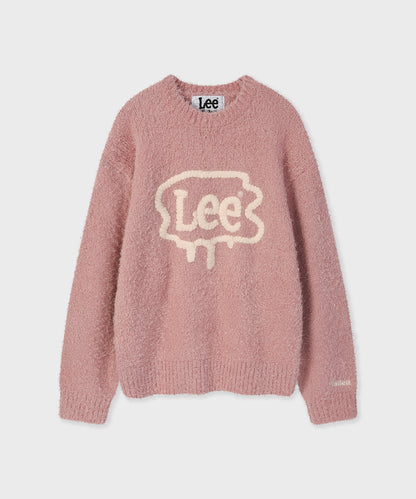 [Fallet x Lee] Brush Twitch Logo Knit / pink