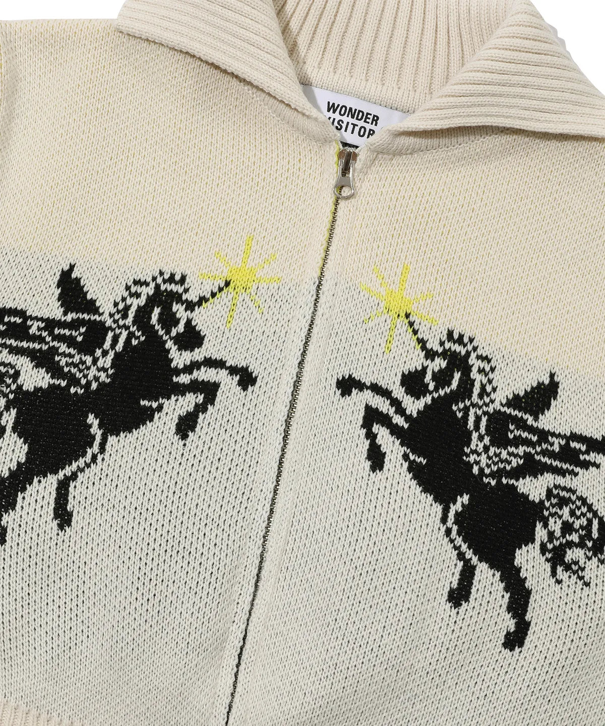 WONDERVISITOR UNICORN KNIT ZIP-UP / IVORY