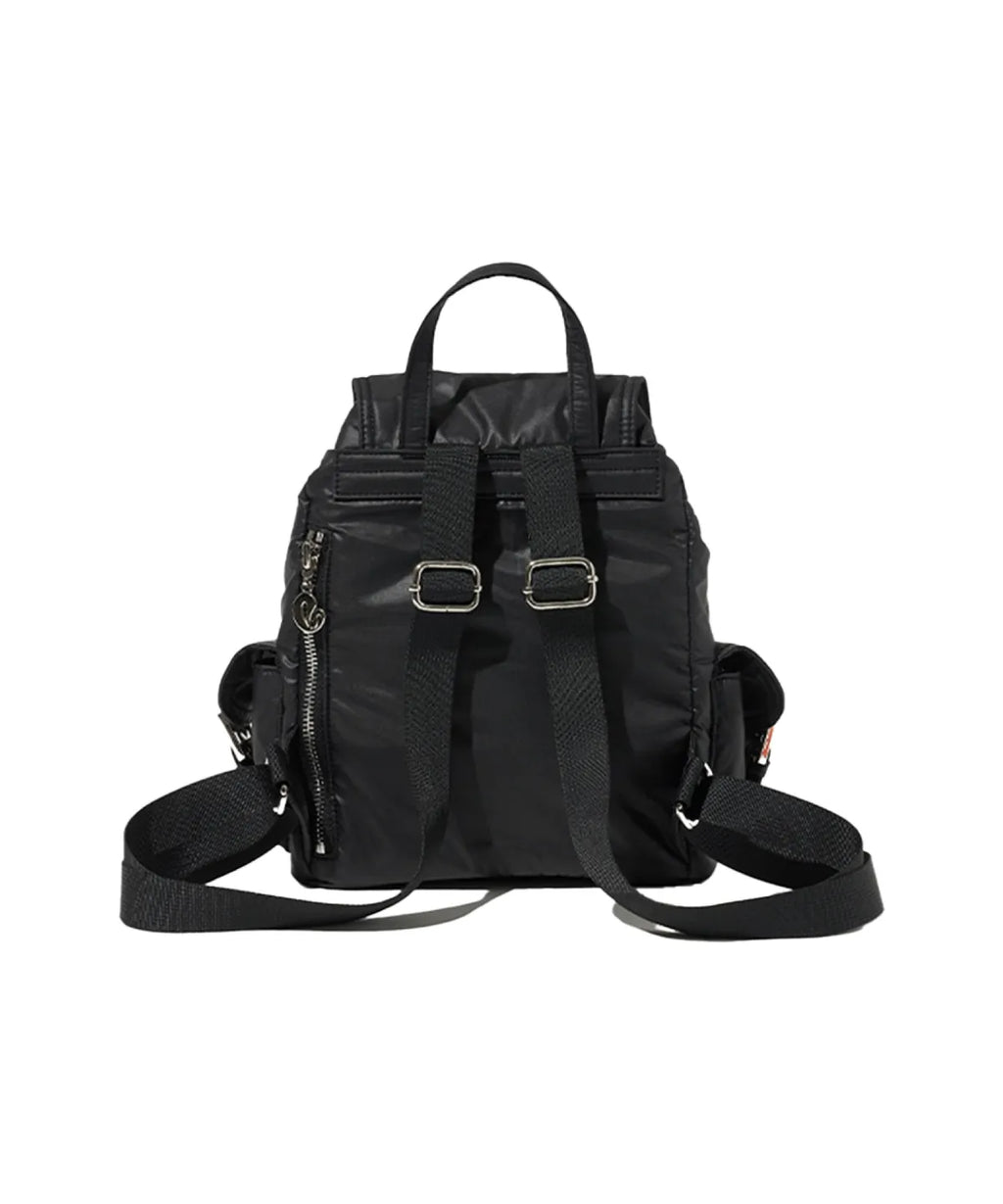 [Jennie同款🎀] [lotsyou] Nostalgia Chubby Backpack - Nylon Black