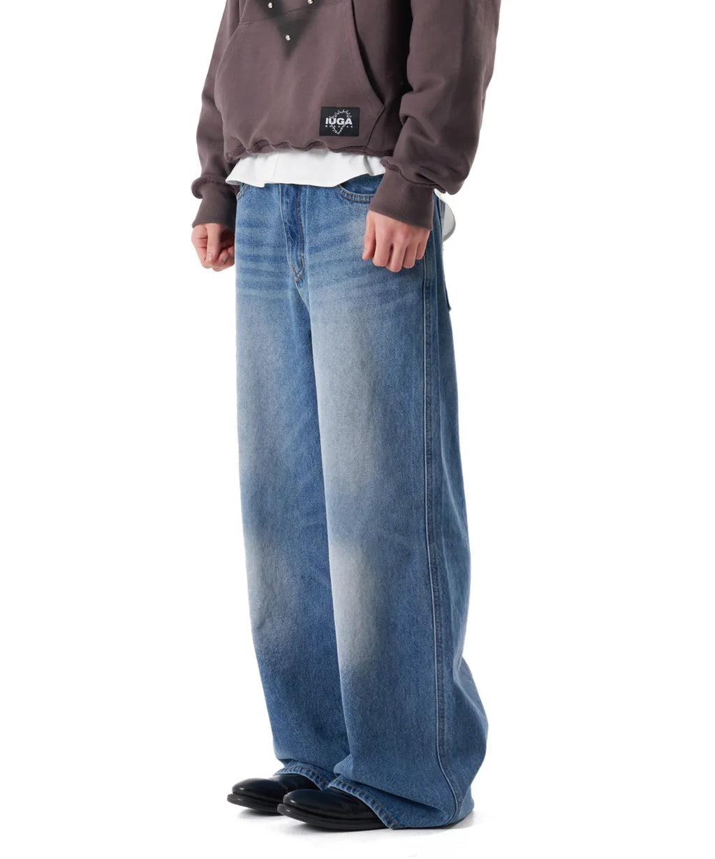 Needlework Denim Pants (Blue)