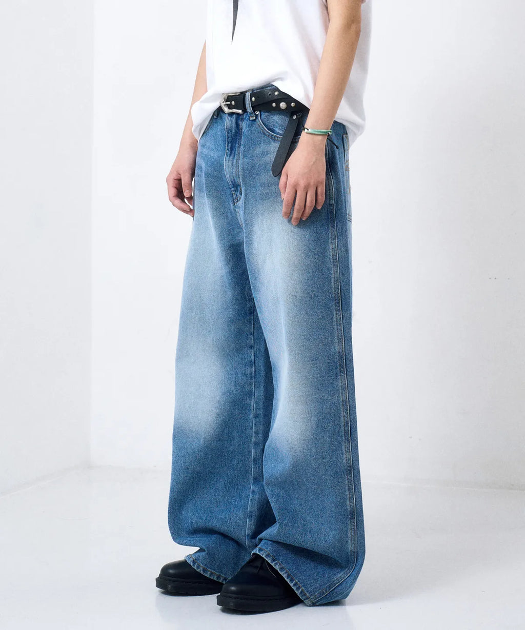 Needlework Denim Pants (Blue)