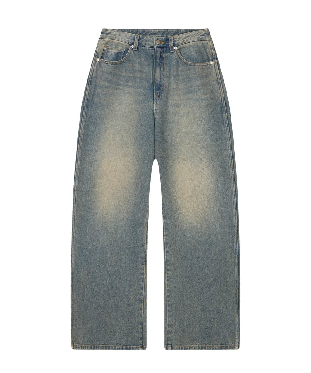 Needlework Denim Pants (Sand Blue)