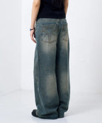 Needlework Denim Pants (Sand Blue)