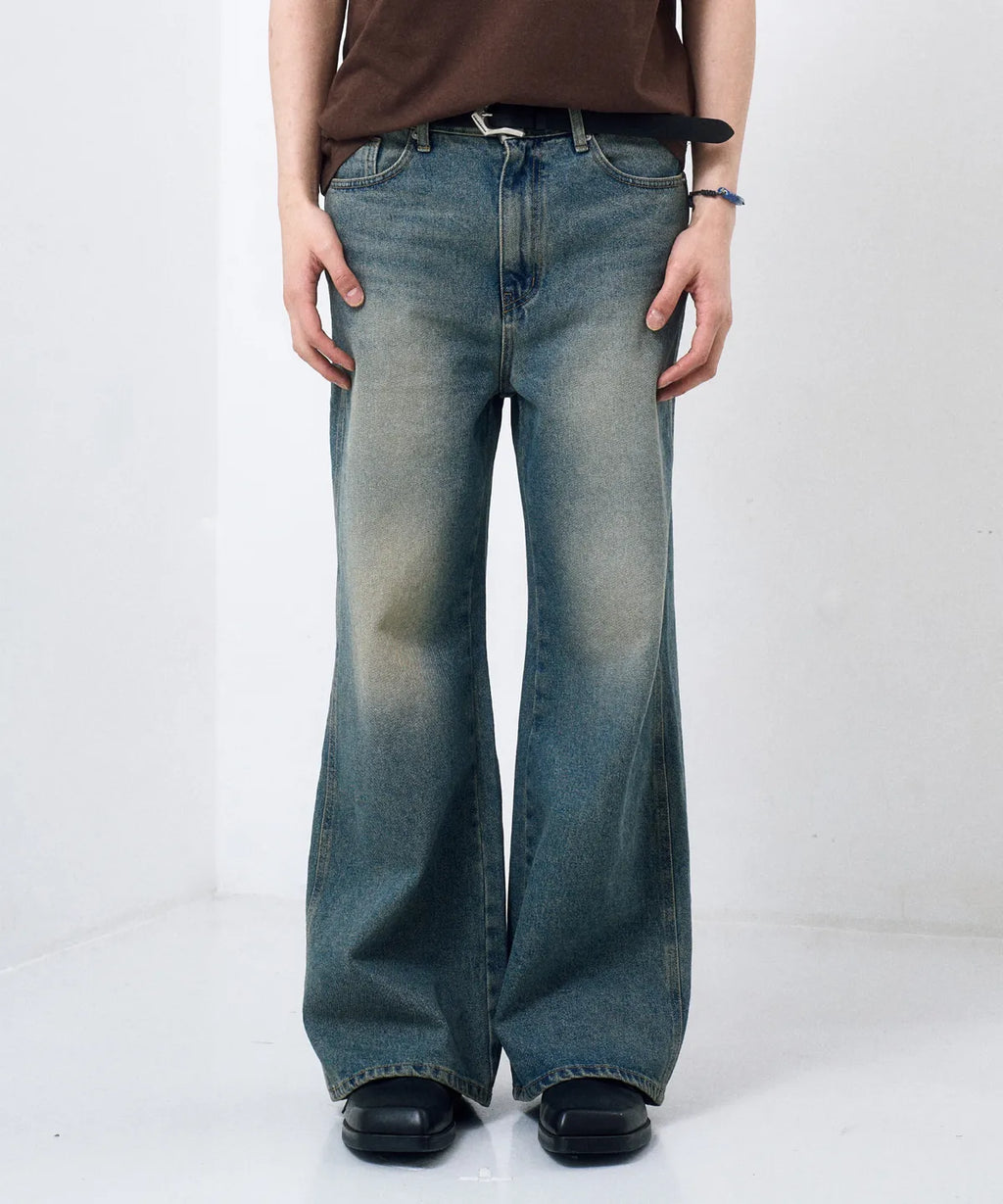 Needlework Denim Pants (Sand Blue)