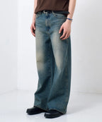 Needlework Denim Pants (Sand Blue)