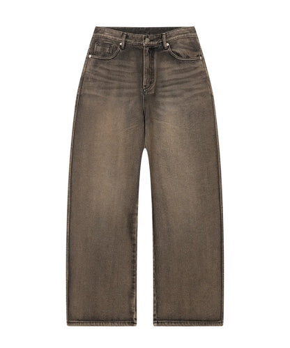 Needlework Denim Pants (Sand Black)