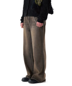 Needlework Denim Pants (Sand Black)