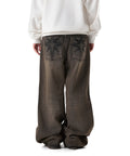 Needlework Denim Pants (Sand Black)