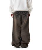 Needlework Denim Pants (Sand Black)
