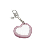 NFF Heart Star Mirror Key Ring-pink pearl
