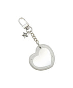 NFF Heart Star Mirror Key Ring-white pearl