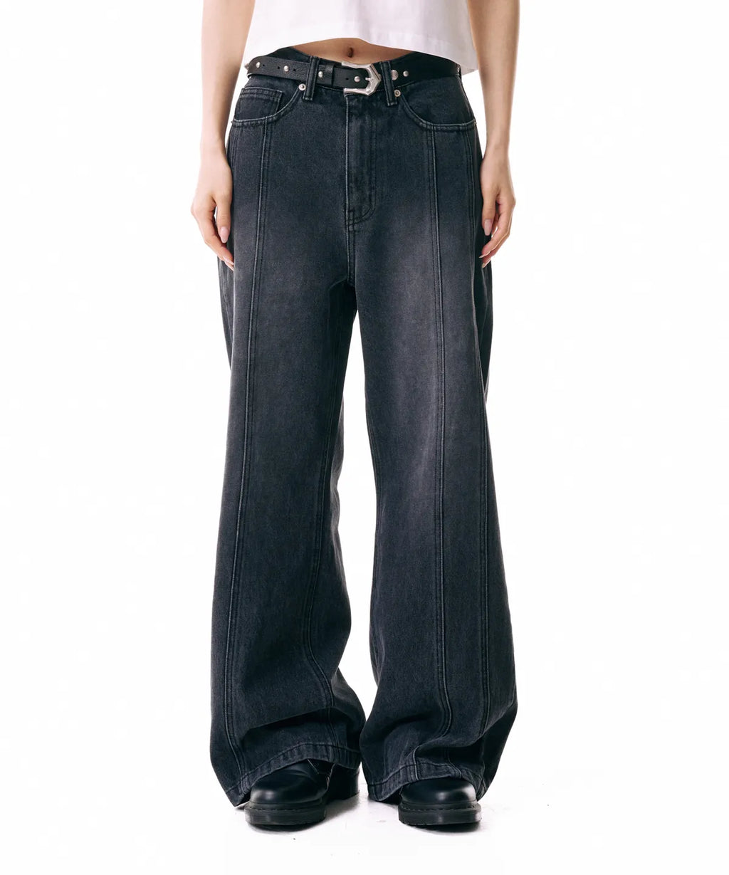 Ribbon Denim Pants (Black)