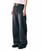Ribbon Denim Pants (Black)