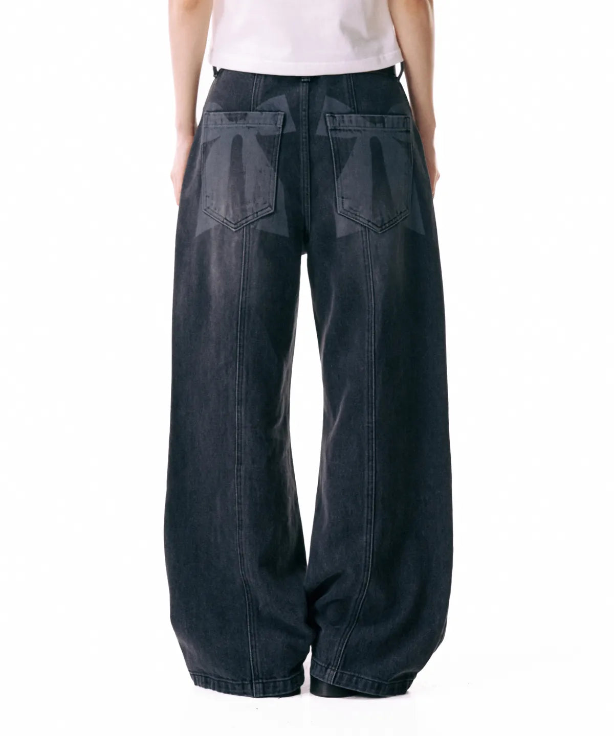 Ribbon Denim Pants (Black)