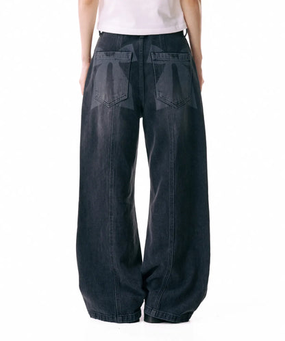 Ribbon Denim Pants (Black)
