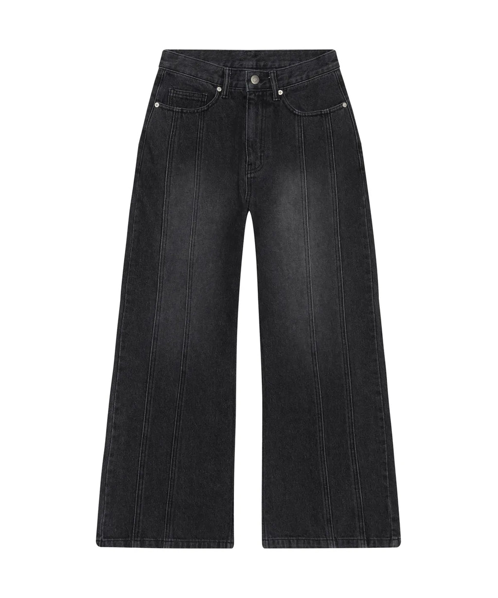 Ribbon Denim Pants (Black)