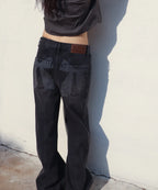 Ribbon Denim Pants (Black)