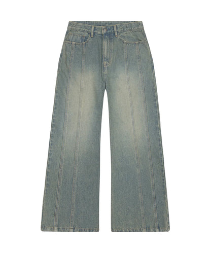 Ribbon Denim Pants (Sand Blue)