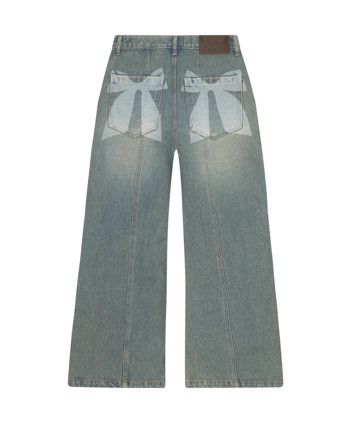 Ribbon Denim Pants (Sand Blue)