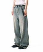 Ribbon Denim Pants (Sand Blue)