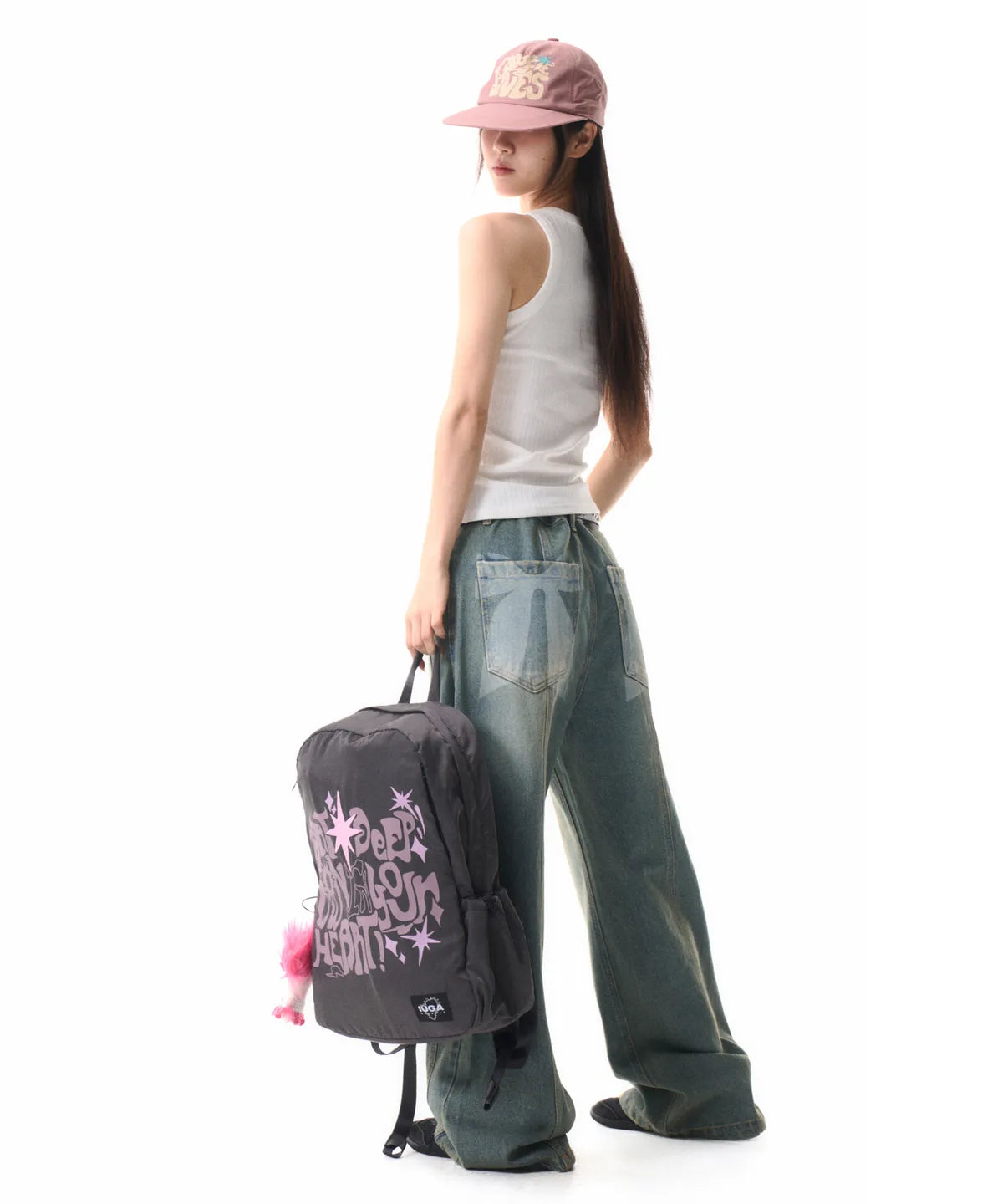 Ribbon Denim Pants (Sand Blue)