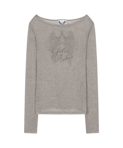 GILA ARCHIVE STAR WING SHEER LONG SLEEVE_GY
