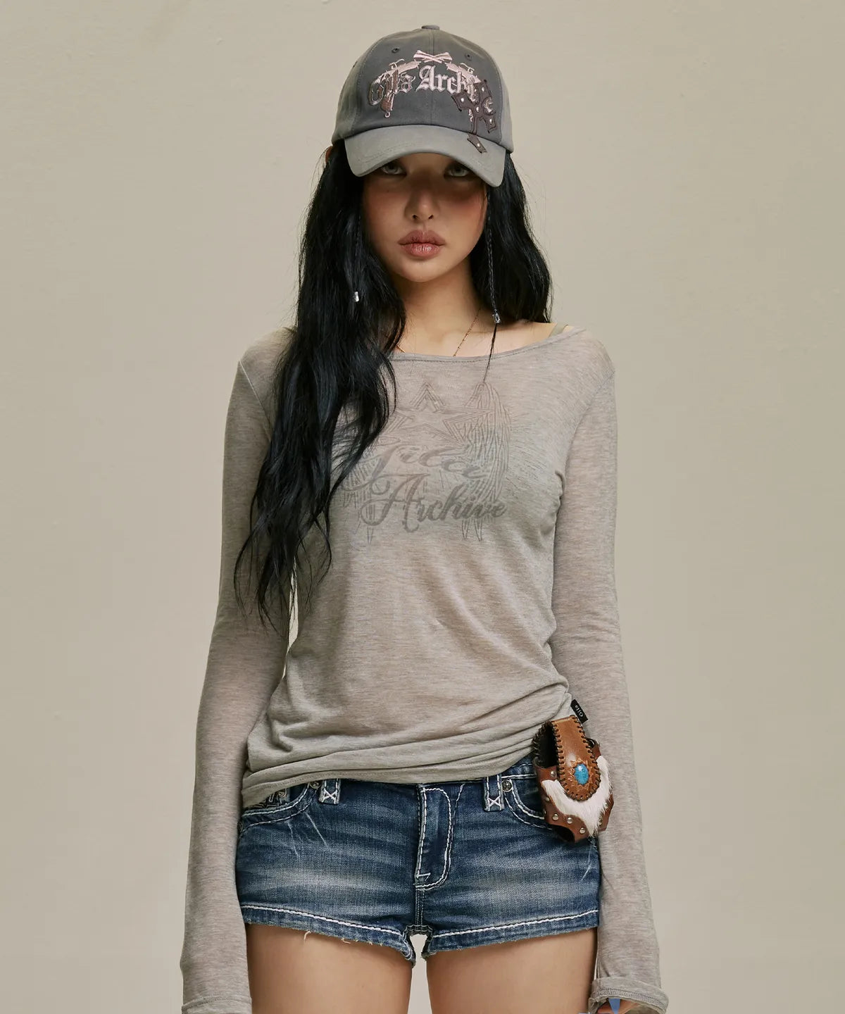GILA ARCHIVE STAR WING SHEER LONG SLEEVE_GY